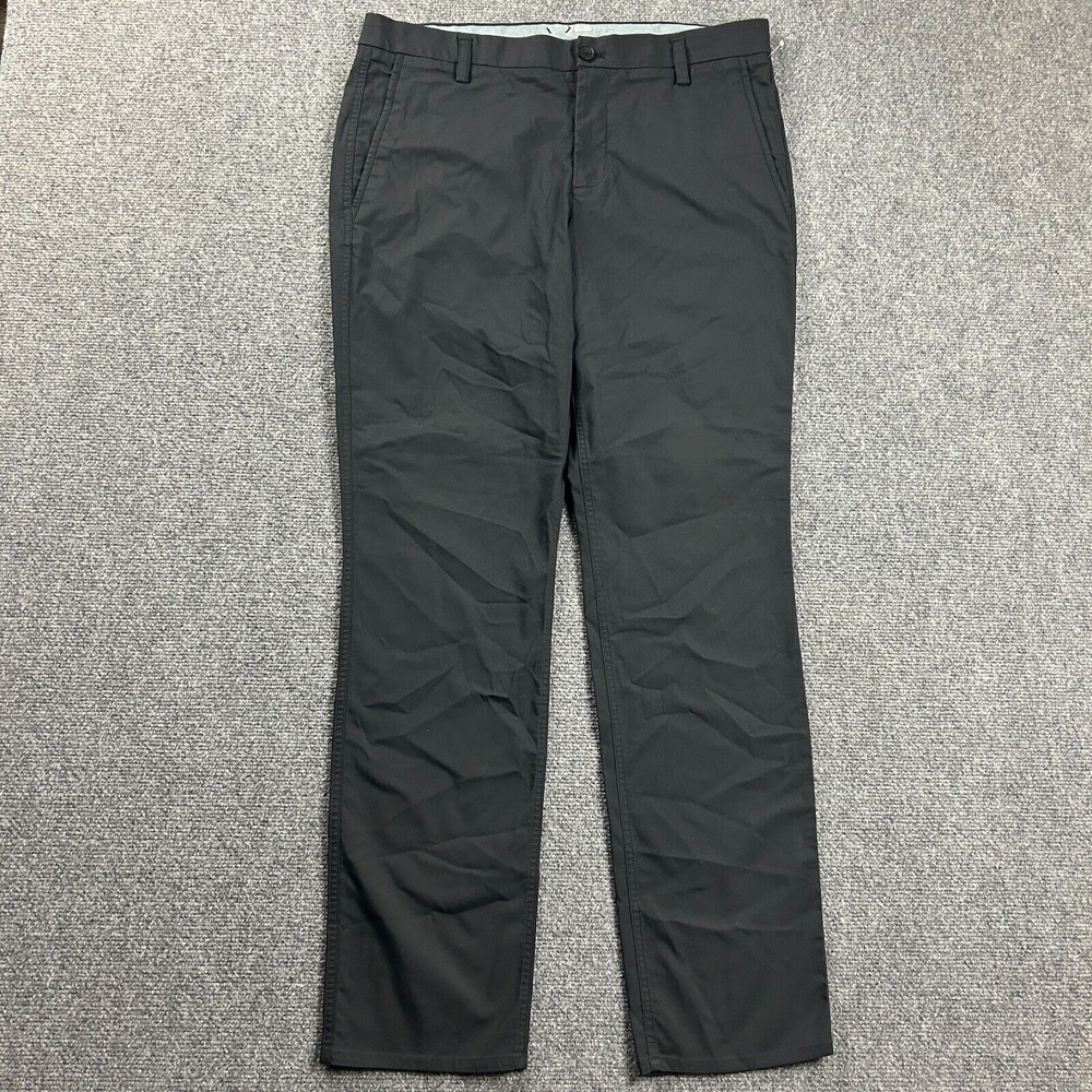 Kit & Ace Pants Mens 34x32 Black Chino Casual Straight Leg Adults